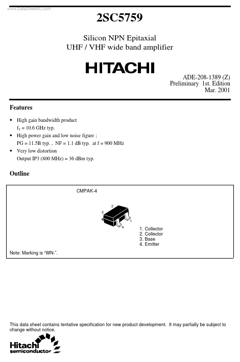 2SC5759 Hitachi Semiconductor