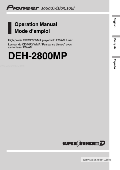 <?=DEH-2800MP?> डेटा पत्रक पीडीएफ