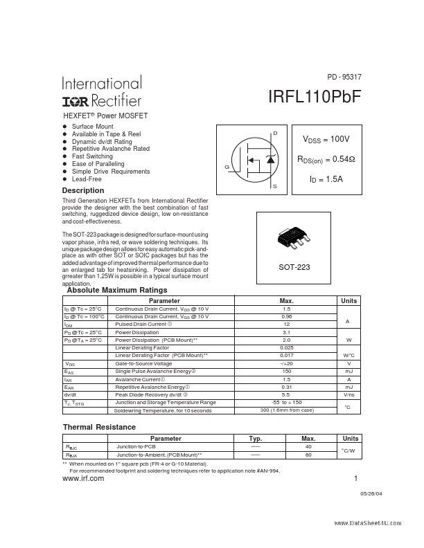IRFL110PBF