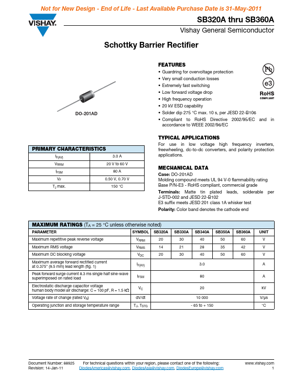 SB330A Vishay Siliconix