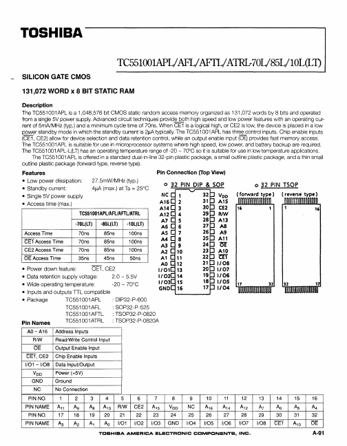 <?=TC551001AFL-70L?> डेटा पत्रक पीडीएफ