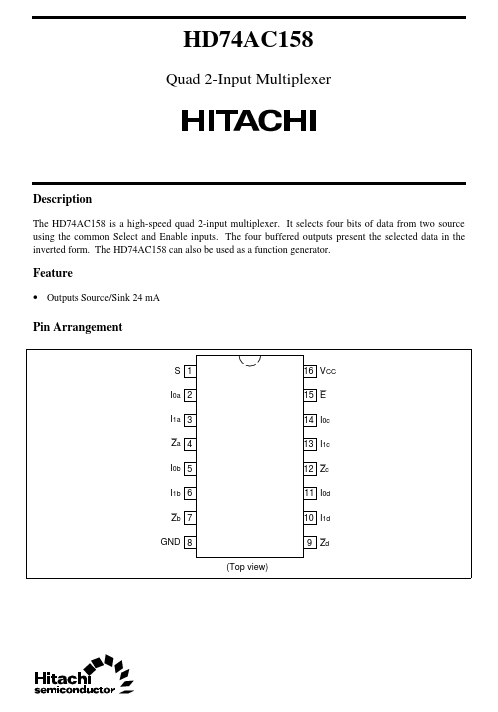 HD74AC158 Hitachi Semiconductor