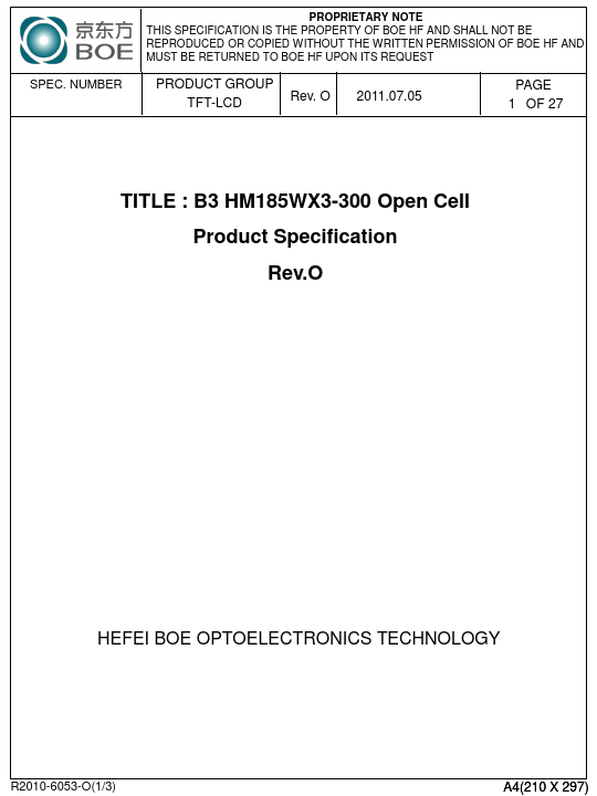 <?=HM185WX3-300?> डेटा पत्रक पीडीएफ