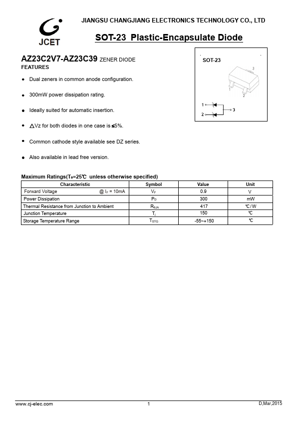 AZ23C6V8 JCET