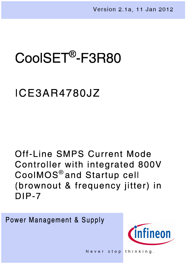 <?=ICE3AR4780JZ?> डेटा पत्रक पीडीएफ