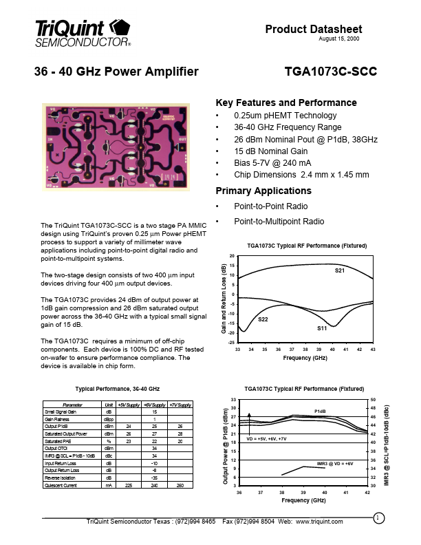 TGA1073C-SCC TriQuint Semiconductor