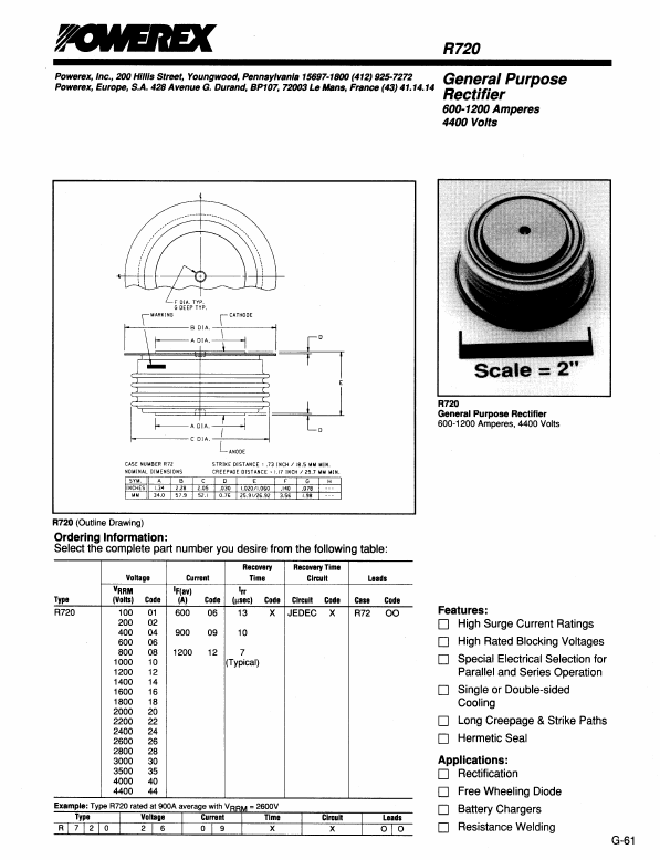 R7201206 Powerex Power Semiconductors