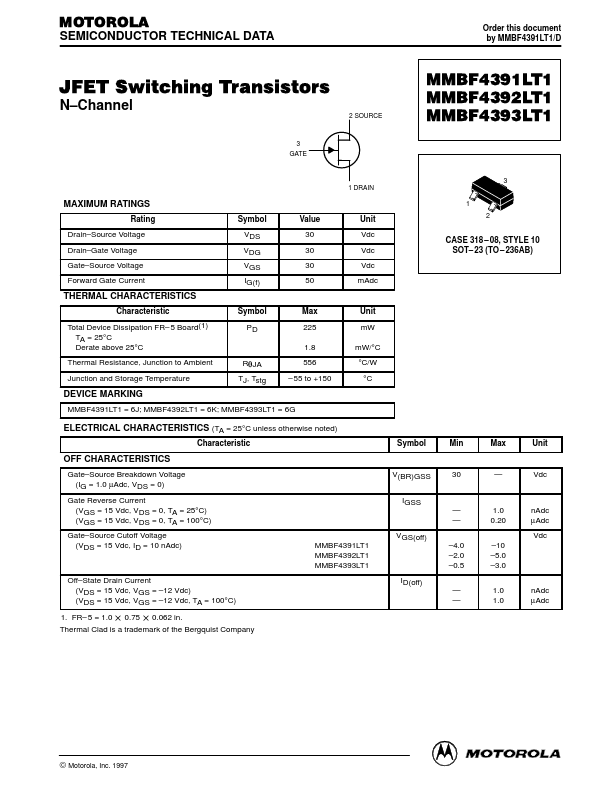 MMBF4393LT1 Motorola