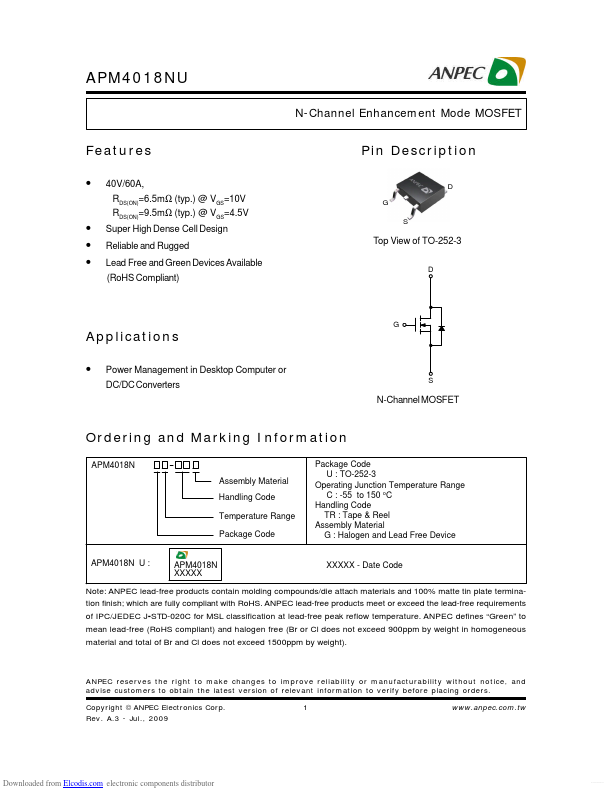 <?=APM4018NU?> डेटा पत्रक पीडीएफ