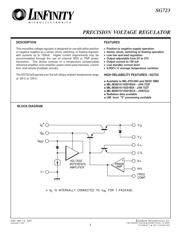 JAN723J Microsemi Corporation