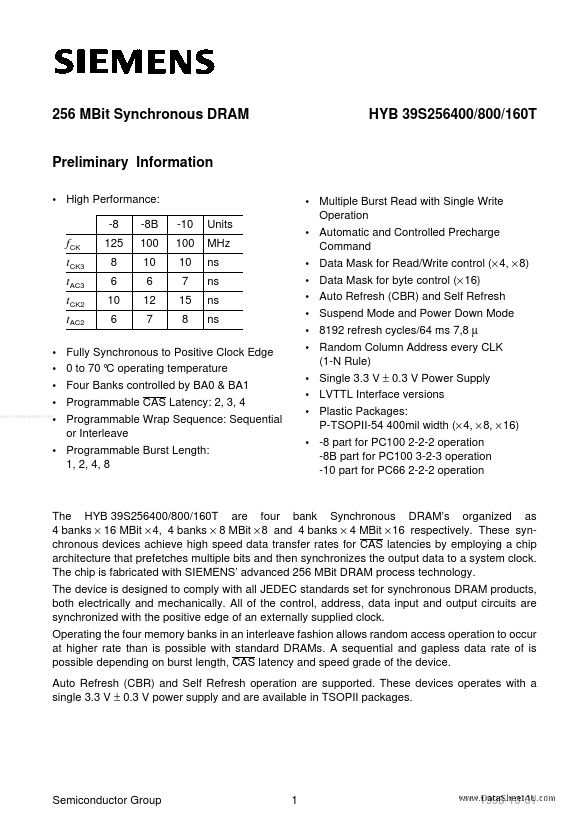 <?=HYB39S256400T?> डेटा पत्रक पीडीएफ