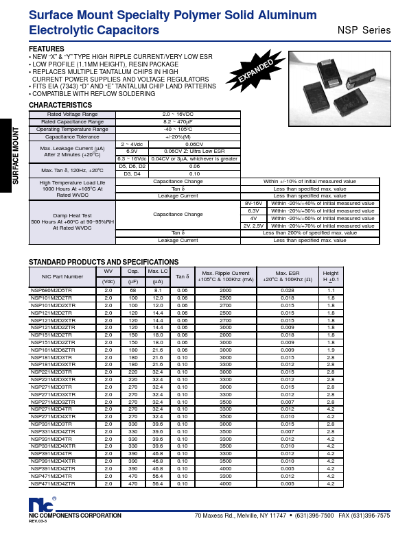 NSP101M2.5D2XTR NIC-Components