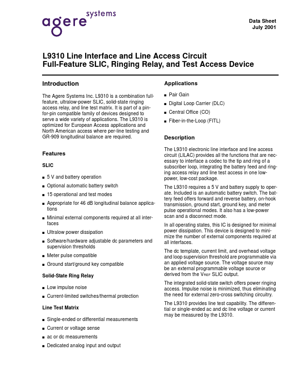 L9310 Agere Systems