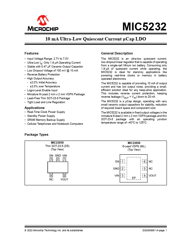 MIC5232 Microchip