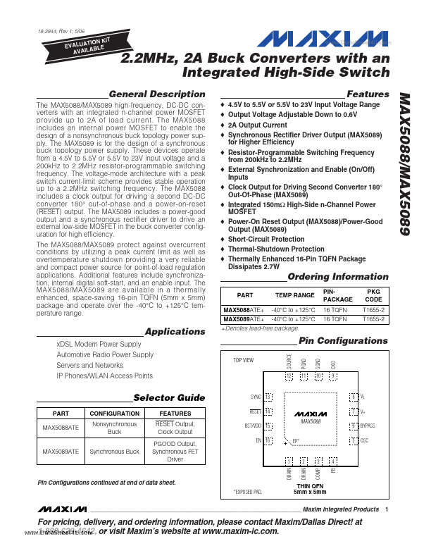 MAX5088 Maxim Integrated Products