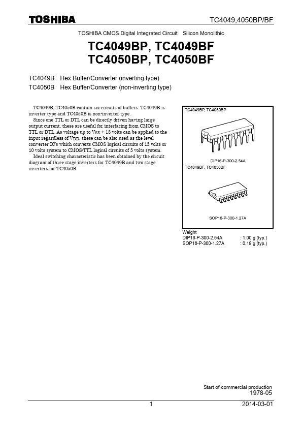 TC4050BF Toshiba Semiconductor