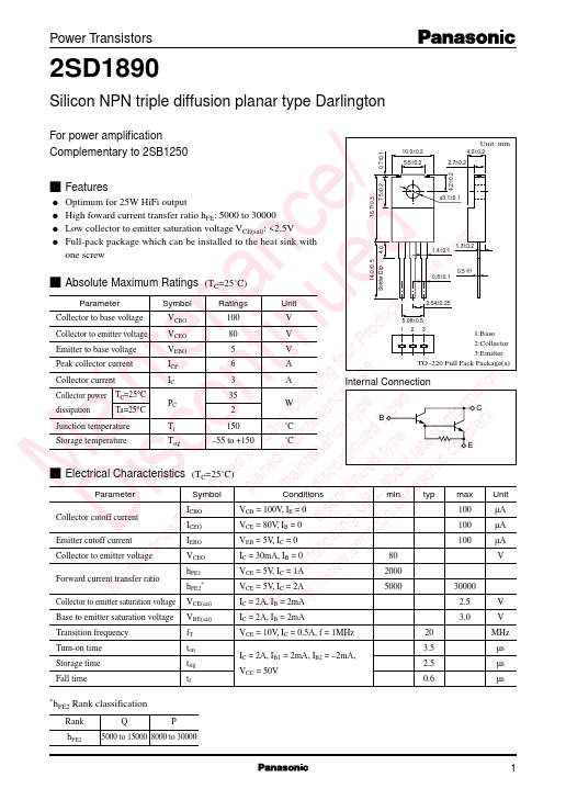 2SD1890 Panasonic Semiconductor