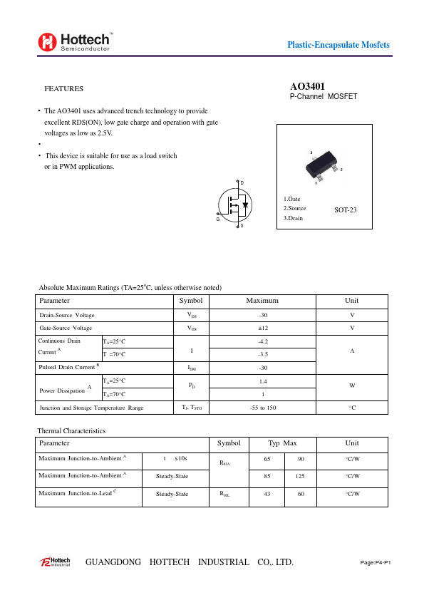 AO3401 HOTTECH