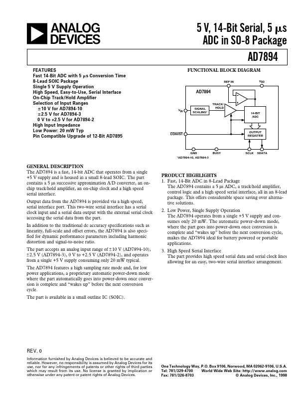 AD7894 Analog Devices