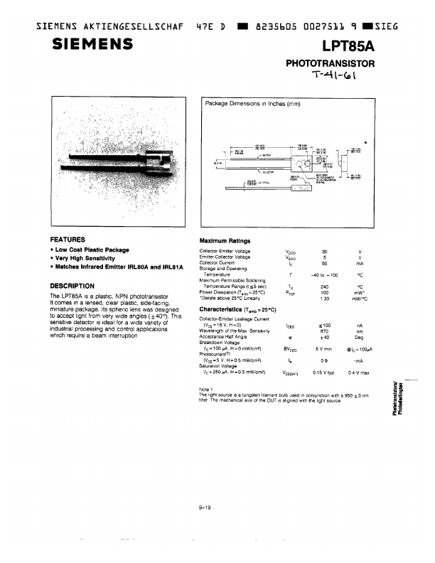 LPT85A Siemens Semiconductor