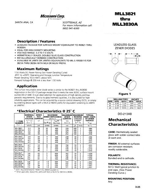 MLL3821 Microsemi