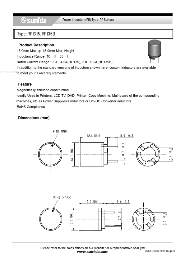 <?=RP1315?> डेटा पत्रक पीडीएफ