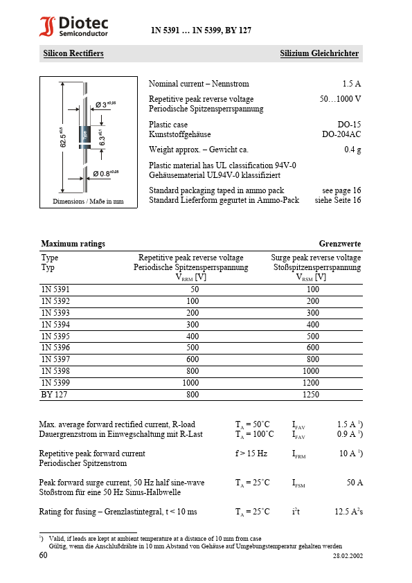 1N5392 Diotec Semiconductor
