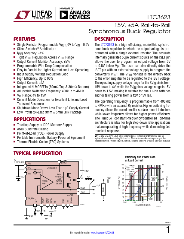 <?=LTC3623?> डेटा पत्रक पीडीएफ