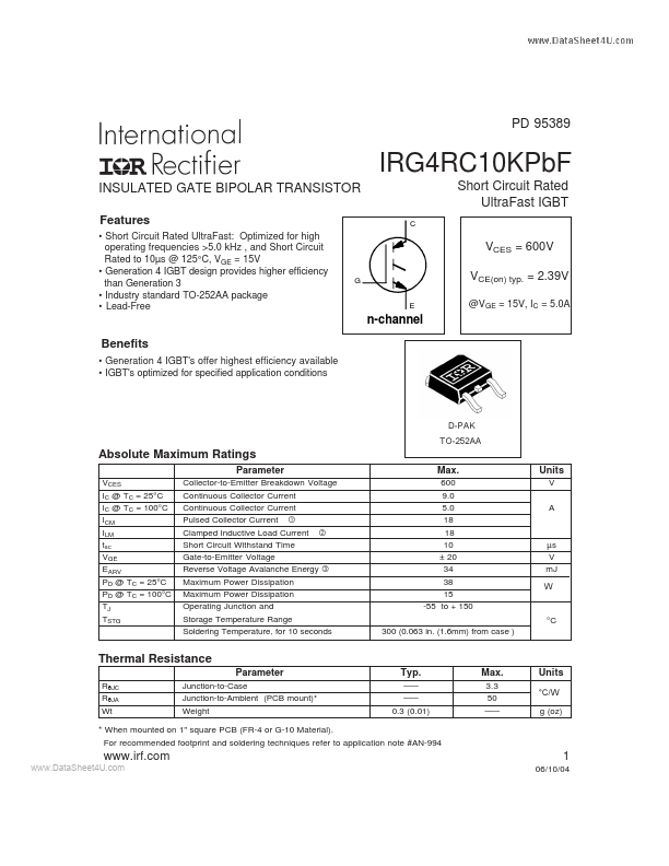 IRG4RC10KPBF International Rectifier