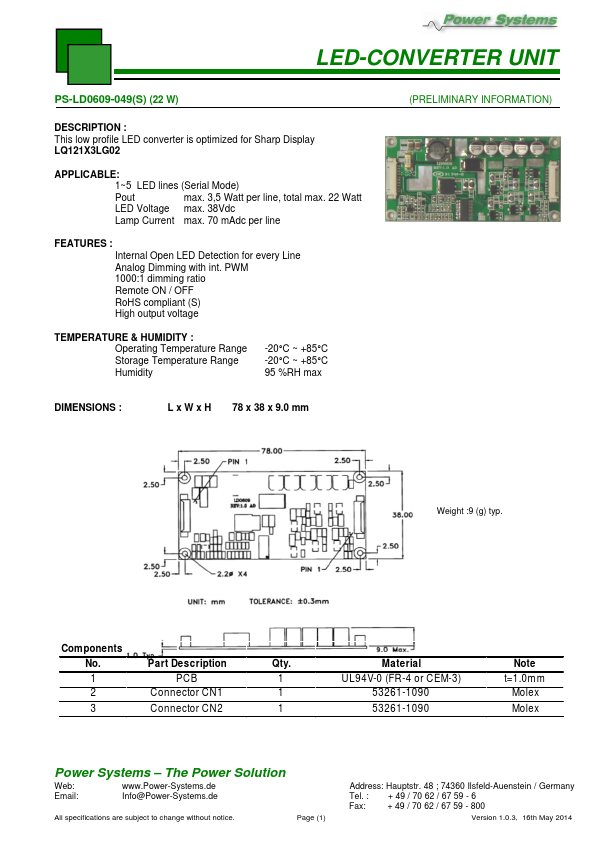 PS-LD0609-049S Power Systems