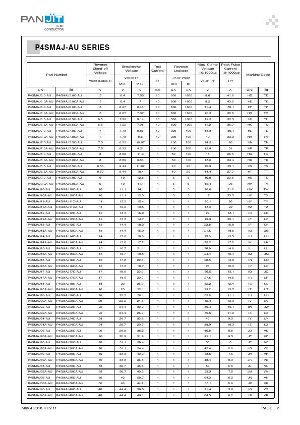 P4SMAJ8.5CA-AU