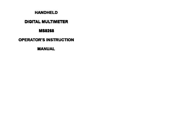 MS8268 Mastech