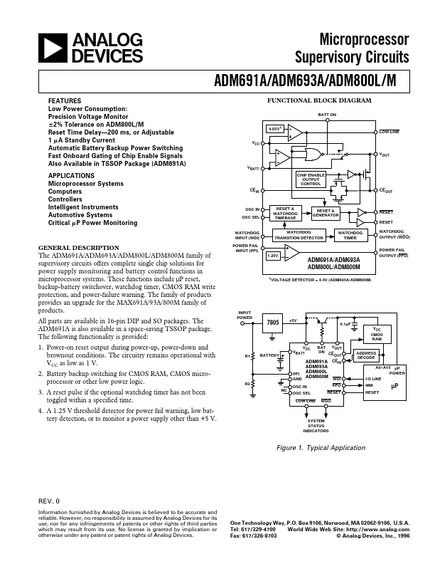 <?=ADM691A?> डेटा पत्रक पीडीएफ