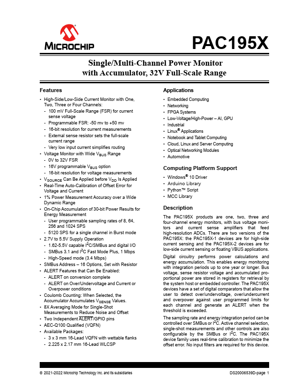 PAC1952 Microchip