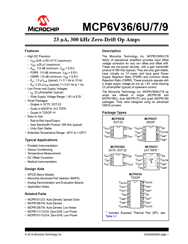 MCP6V36U Microchip