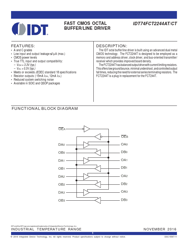 IDT74FCT2244AT Integrated Device Technology