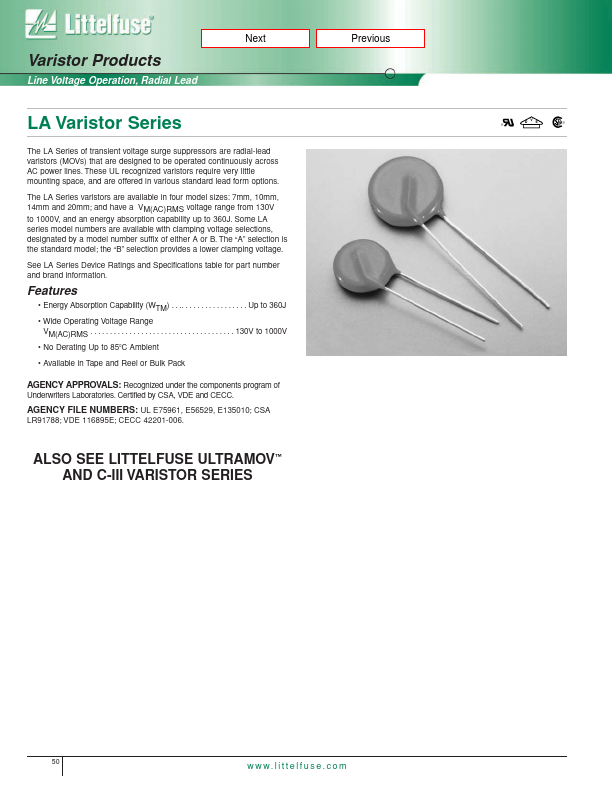 V625LA40A Littelfuse