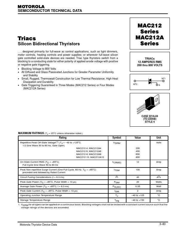 MAC212-6 Motorola