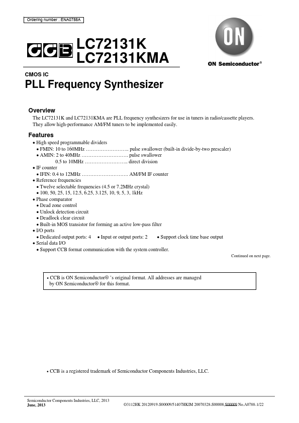 <?=LC72131KMA?> डेटा पत्रक पीडीएफ