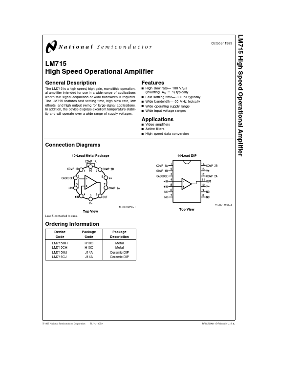 LM715 National Semiconductor