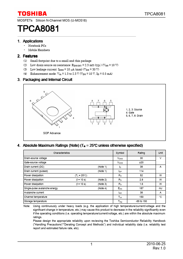 TPCA8081 Toshiba