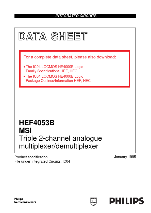 <?=HEF4053B?> डेटा पत्रक पीडीएफ