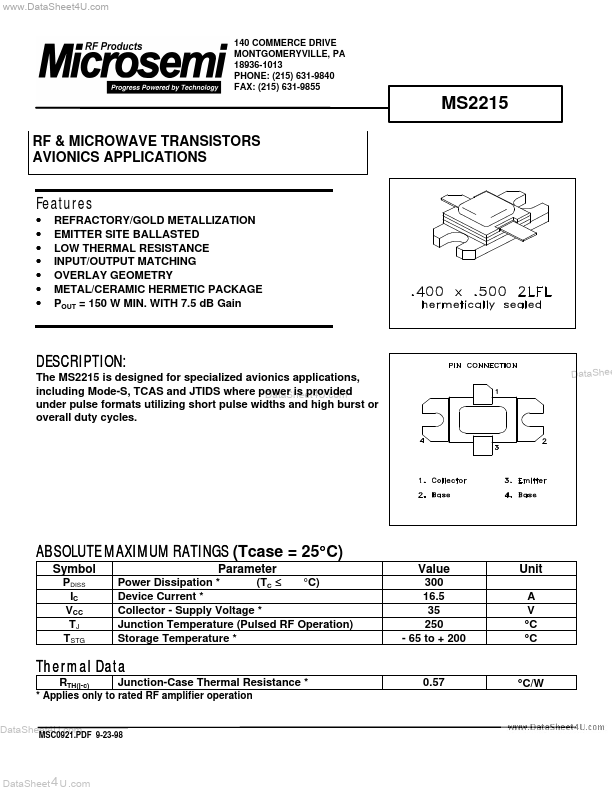 MS2215 Microsemi Corporation