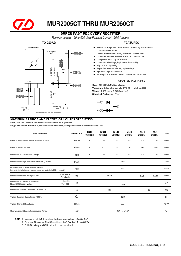 MUR2010CT GOOD ELECTRONIC