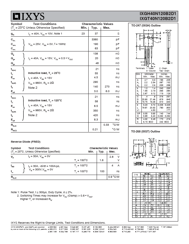 IXGH40N120B2D1