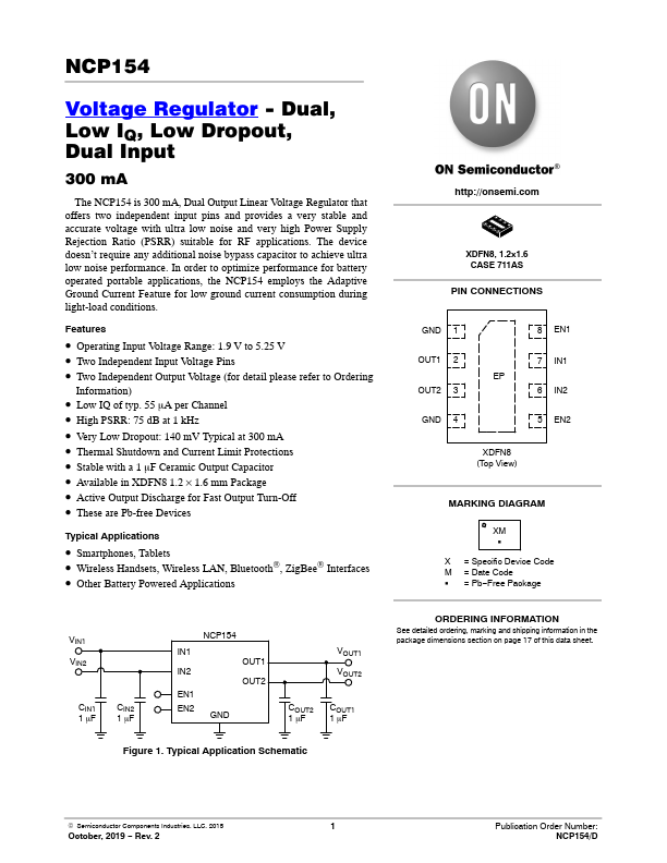 NCP154 ON Semiconductor