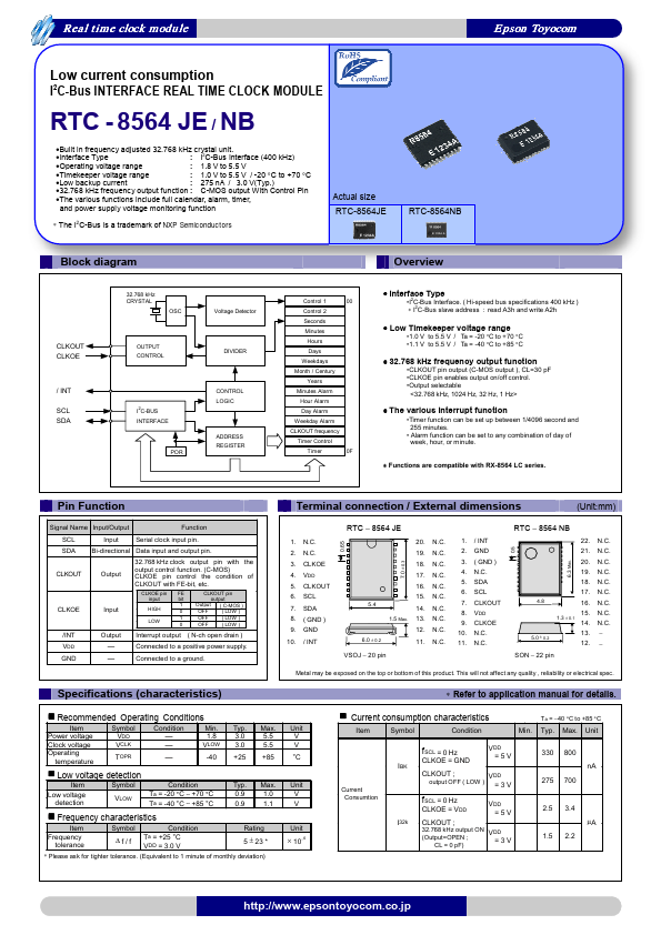 RTC-8564JE EPSON Electronics