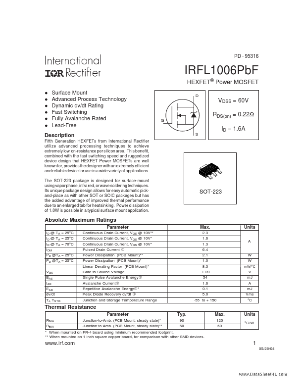 IRFL1006PBF International Rectifier