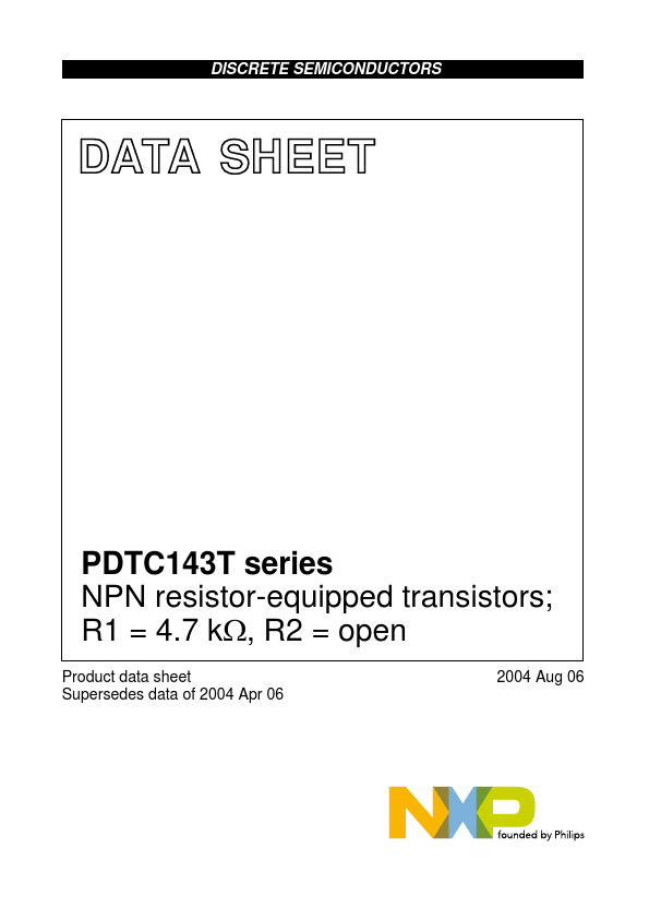 <?=PDTC143TEF?> डेटा पत्रक पीडीएफ