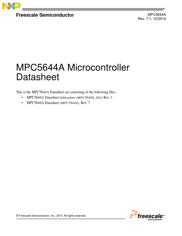 MPC5644A Freescale Semiconductor